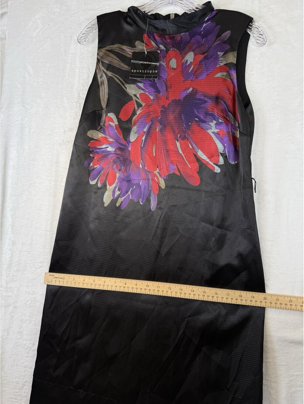 Apostrophe Dress 2 Black Satin Shift High Neck Sleeveless New NWT - Picture 7 of 8